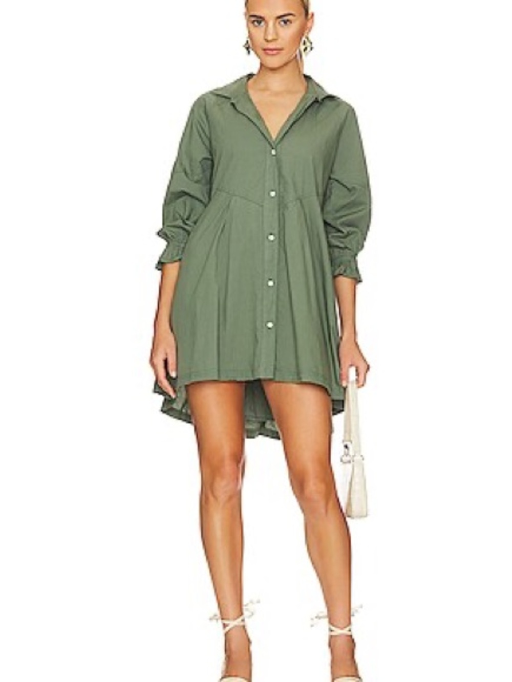 Free People Hannah Cotton Poplin Mini Shirtdress Small
